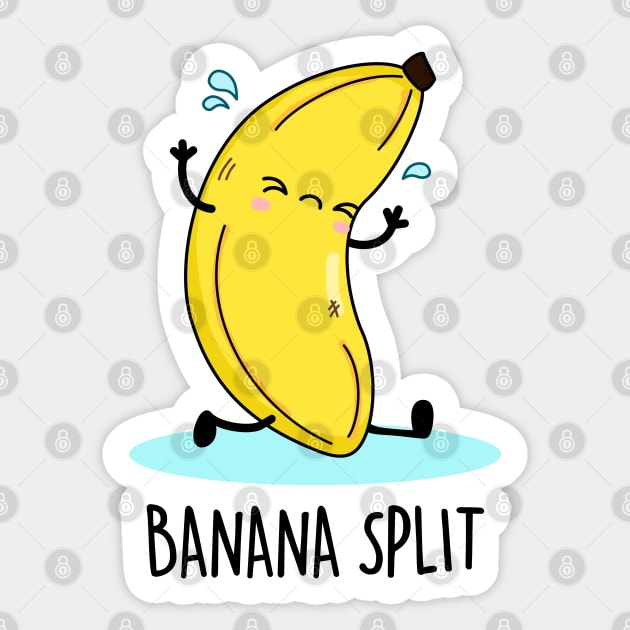 Banana Split Cute Banana Pun Sticker by punnybone